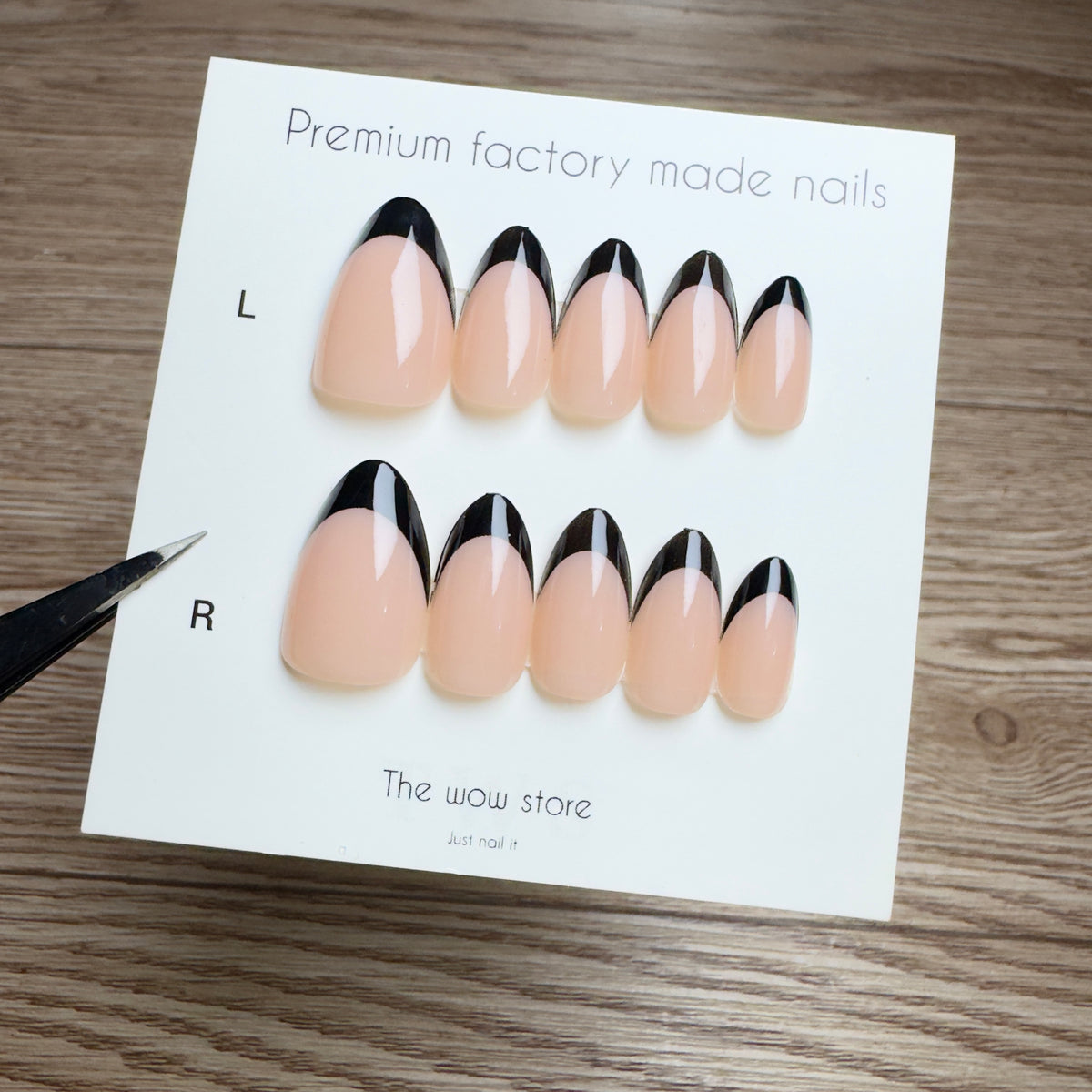 Charcoal vibe - 24 nails set