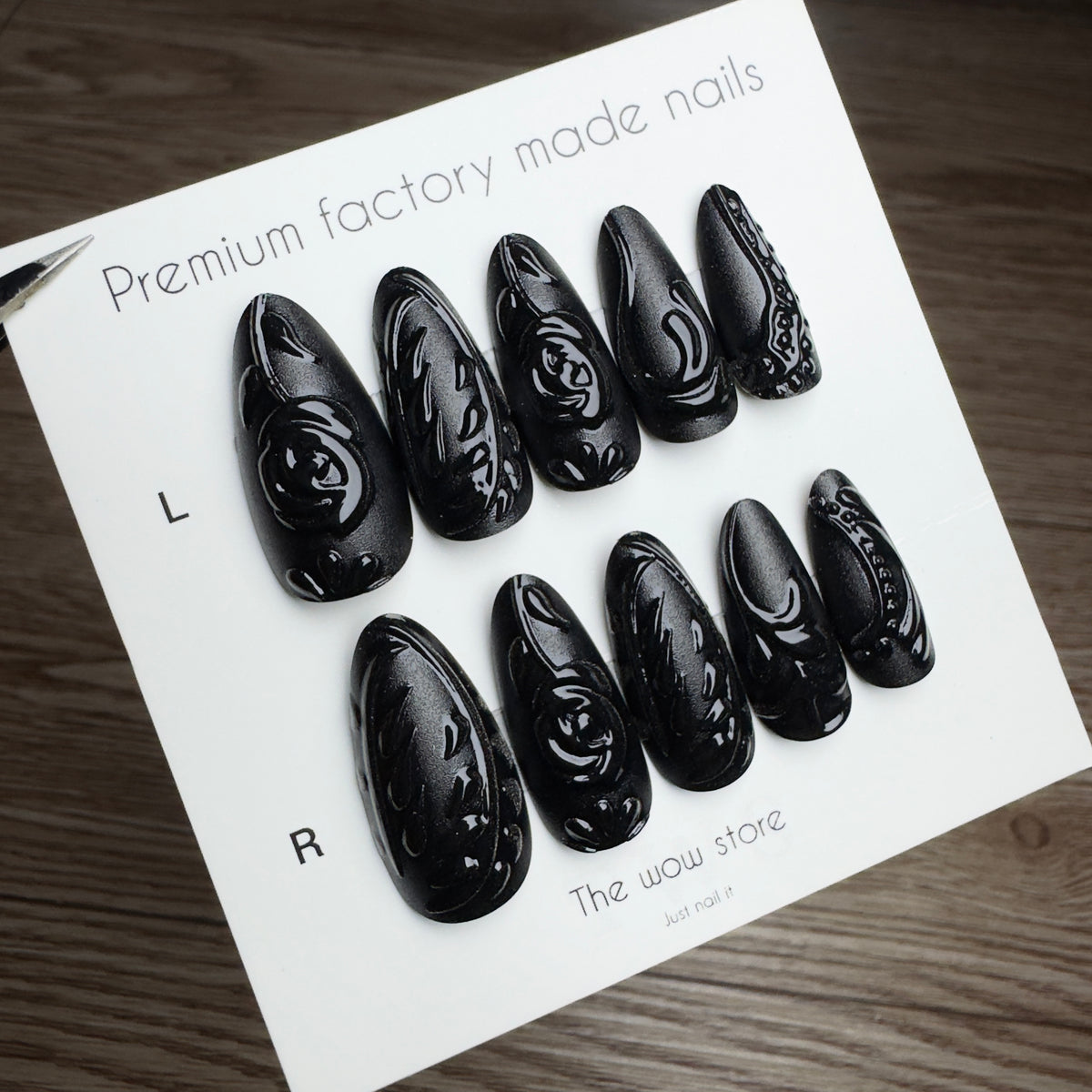Black rose - 24 nails set