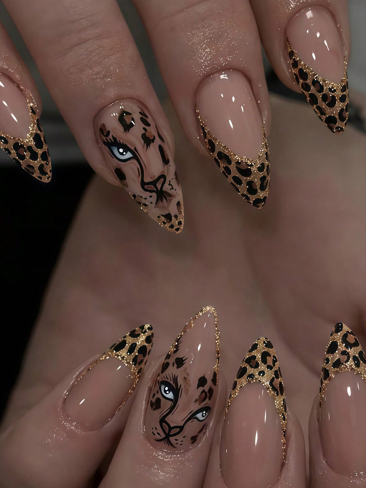The leopard- 24 nails set