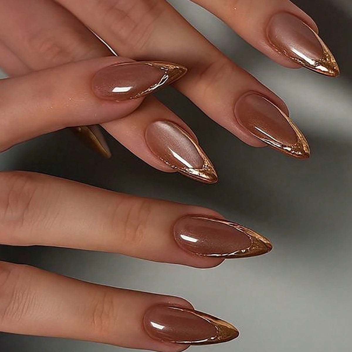 Rust brown - 24 nails set