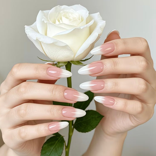 Hyper realistic white tips - 24 nails set