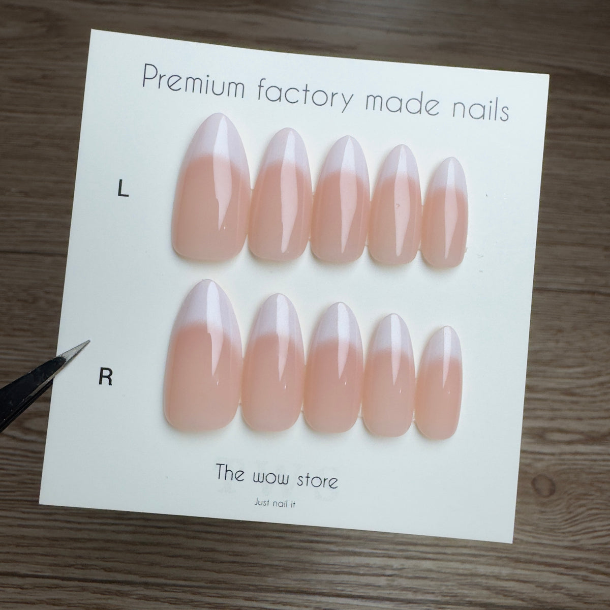 Hyper realistic white tips - 24 nails set