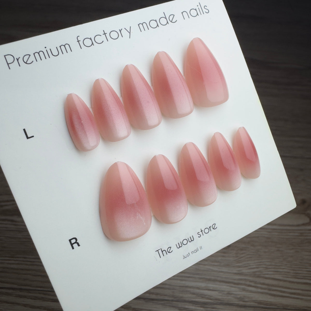 Blush cat eye - 24 nails set