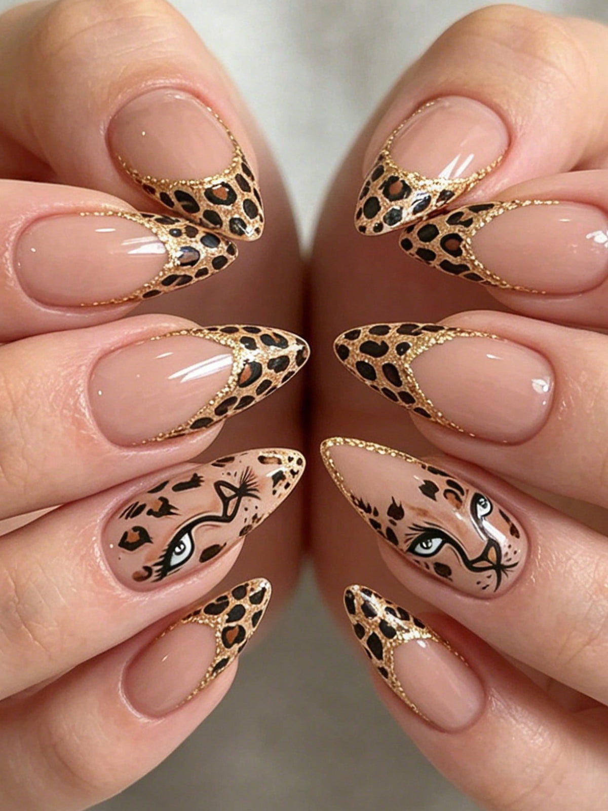 The leopard- 24 nails set
