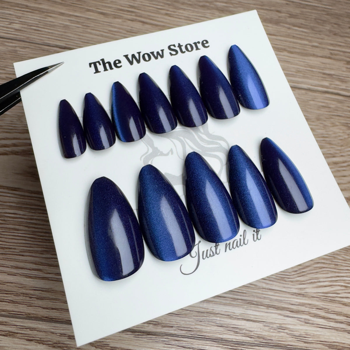 blue shell - 24 nails set
