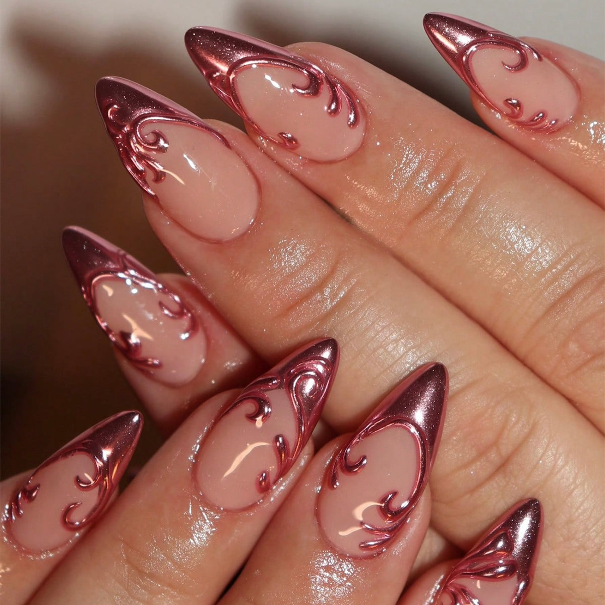 Pink viper - 24 nails set