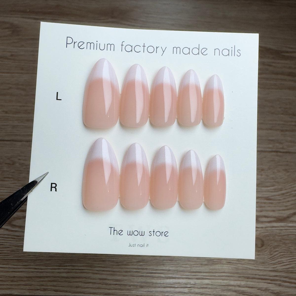 Hyper realistic white tips - 24 nails set