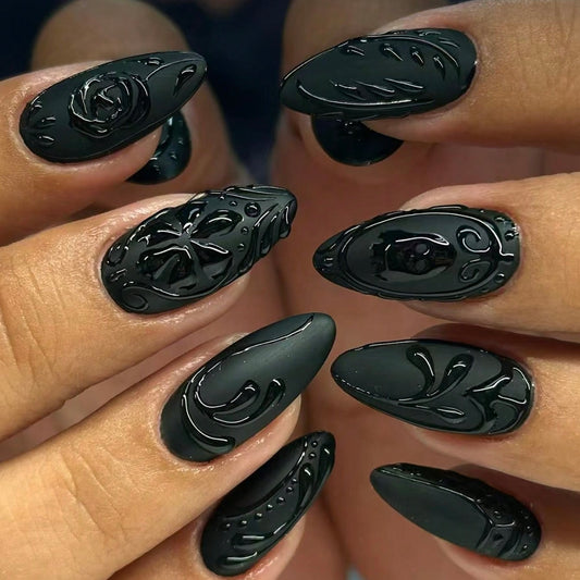 Black rose - 24 nails set