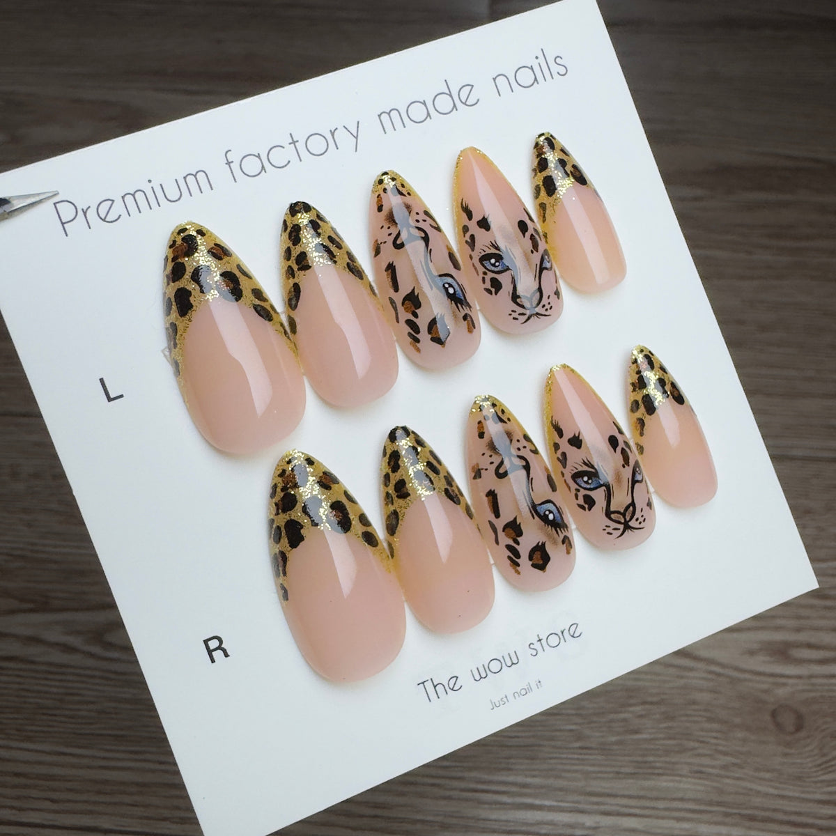 The leopard- 24 nails set