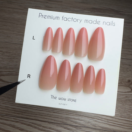 Almond gradient - 24 nails set