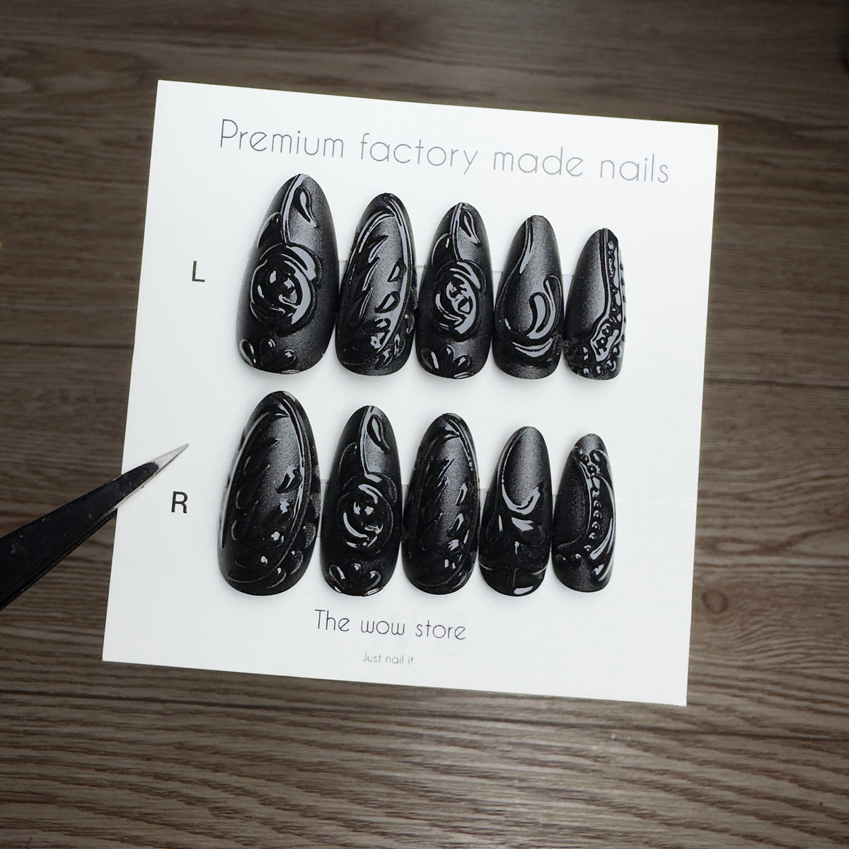 Black rose - 24 nails set
