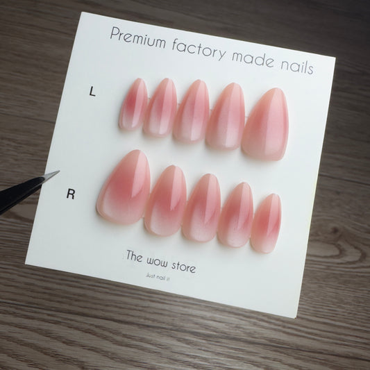 Blush cat eye - 24 nails set