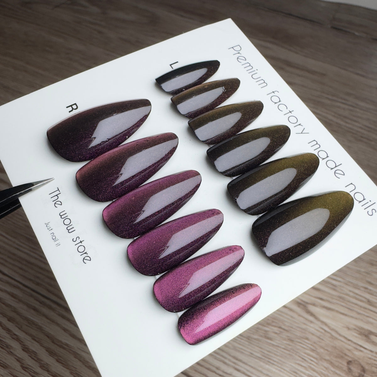 Colour changing cat eye nails