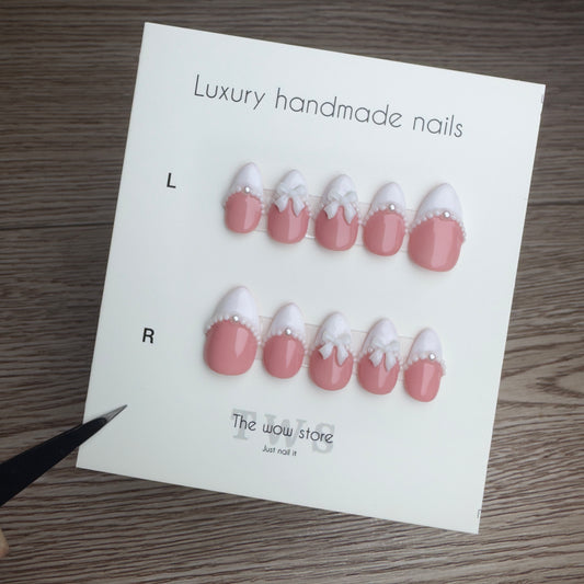 Kids french nails- Handmade