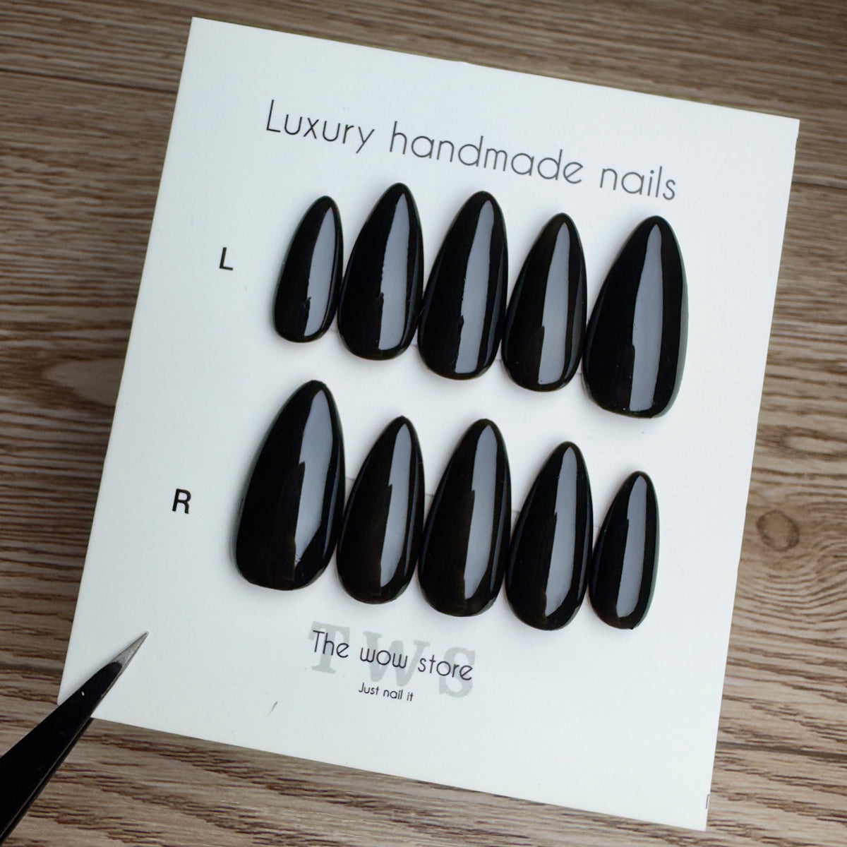 Red bottom black nails - Handmade