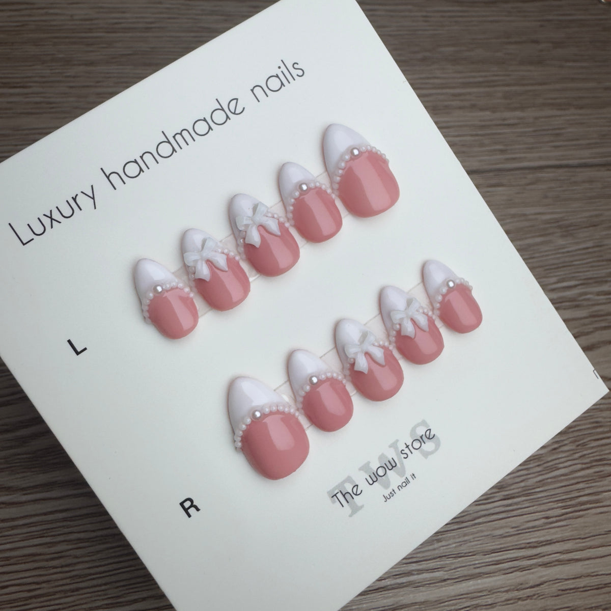 Kids french nails- Handmade
